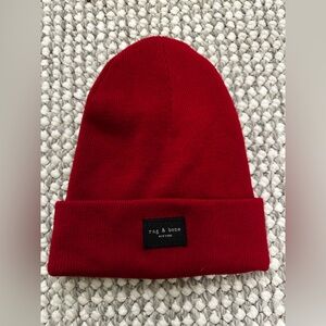 Rag & Bone Vibrant Red Knit Hat